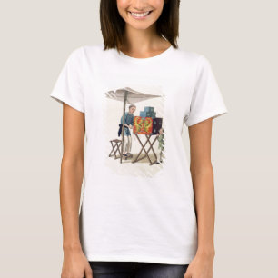 En man med enShow, pläterar 10 från 'dräkten Tee Shirt