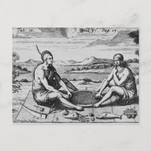 En man och hans fru på middag 1705 vykort