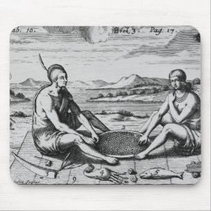 En man och hans fru på middagen, 1705 musmatta