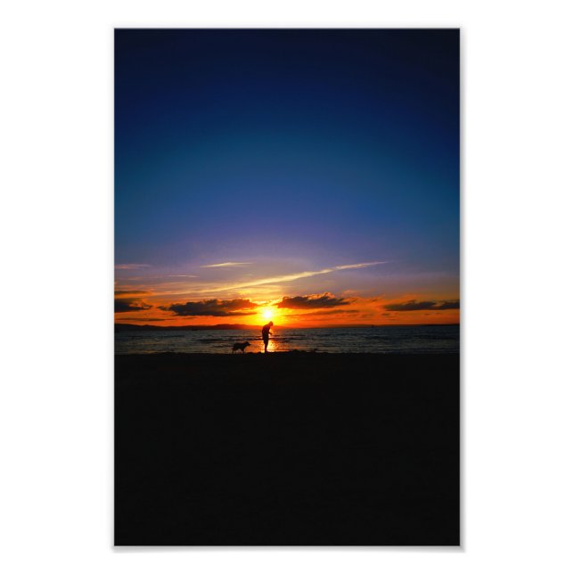 en man och hans hund fototryck (Framsidan)