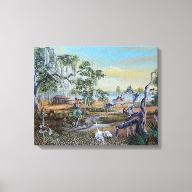 En man och hans hund, södra Stil. Canvastryck (Framsida)