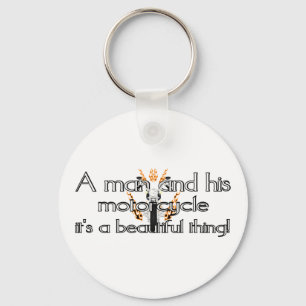 En man och hans motorcykel nyckelring