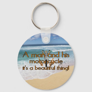 En man och hans motorcykel nyckelring