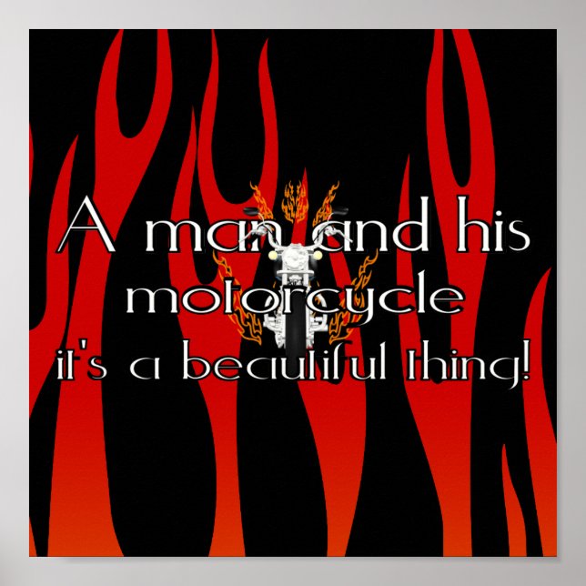 En man och hans motorcykel poster (Framsidan)