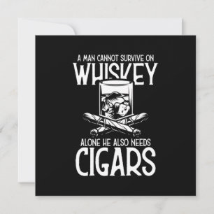 En man som älskar whisky och cigarr inbjudningar