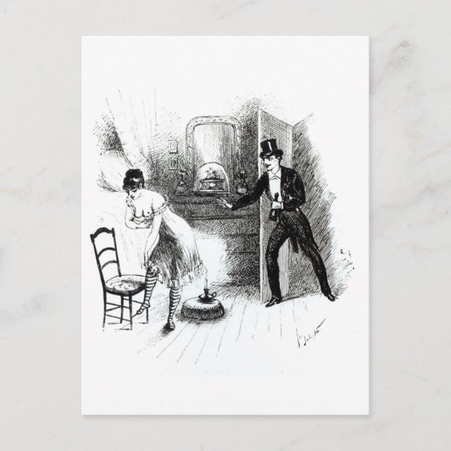 En man som besöker en prostituerad vykort (Framsida)