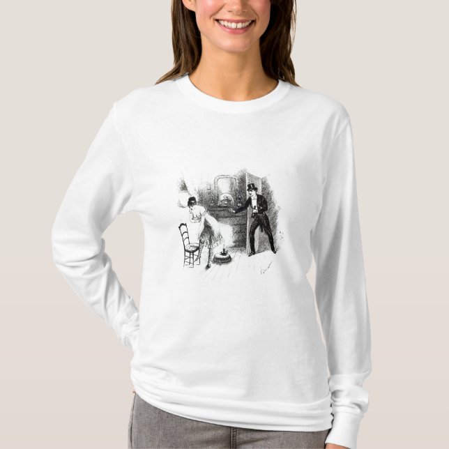 En man som besöker en sköka tee shirt (Framsida)