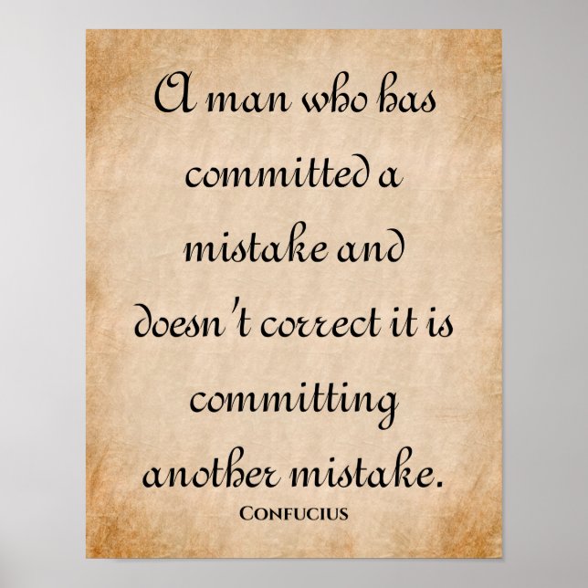 En man som.. Inspirational Confucius Quote Poster (Framsidan)