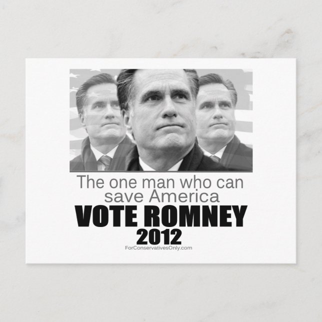 En man som kan Spara Amerika - Romney 2012 Vykort (Framsida)