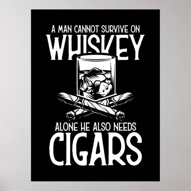 En man som Kärlek Whiskey och Cigar Poster (Framsidan)