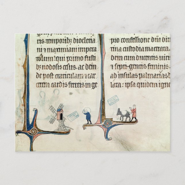 En man som kör sin Donkey med påsar av Vykort (Framsida)