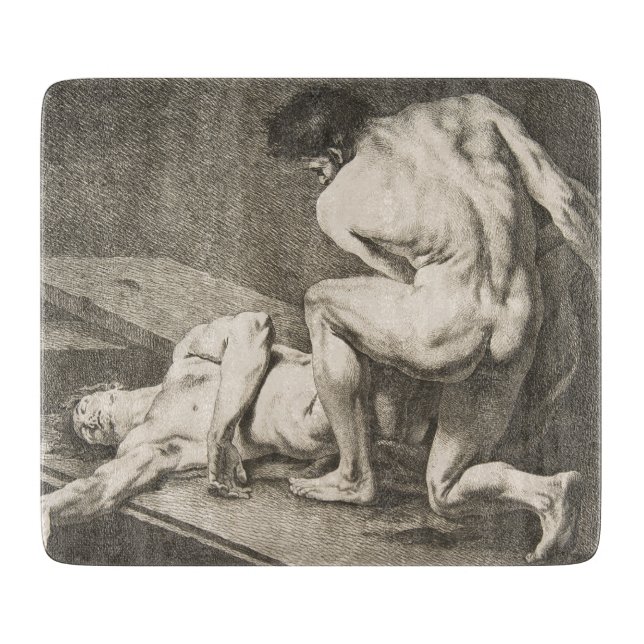 En man som lyfter en annan mans Ben (Framsidan)