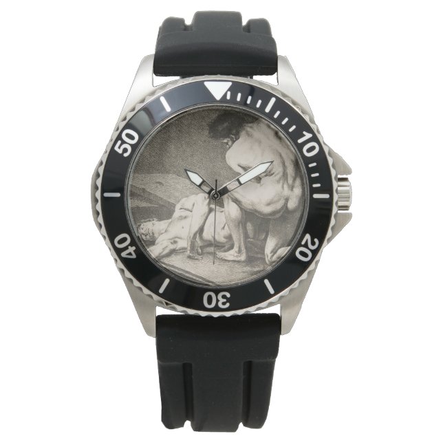 En man som lyfter en annan mans Ben Armbandsur (Framsida)