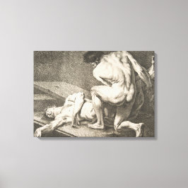 En man som lyfter en annan mans Ben Canvastryck