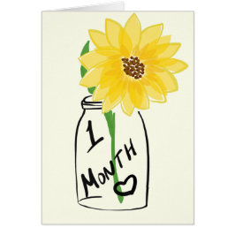 En månad hälsningskort