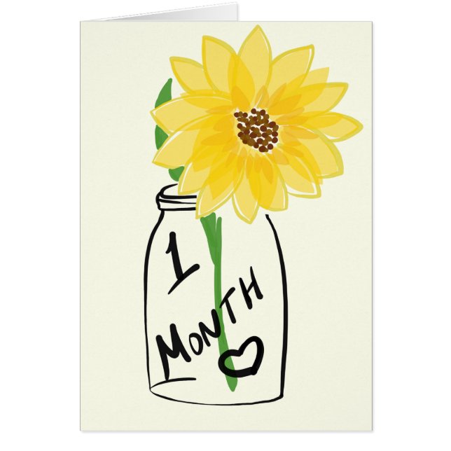 En månad hälsningskort (Framsidan)