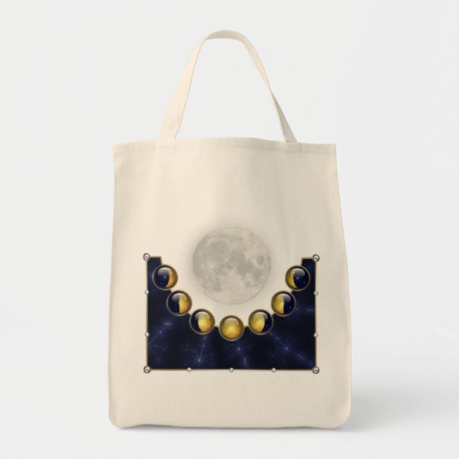 En månad i Måne Tote Bag Tygkasse (Framsidan)