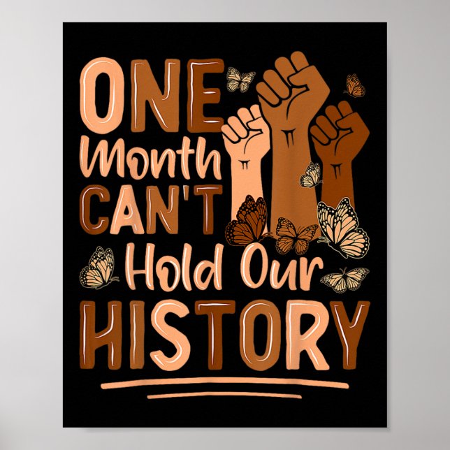 En Månad Kan Inte Hålla Vår Historia Empower Svart Poster (Framsidan)