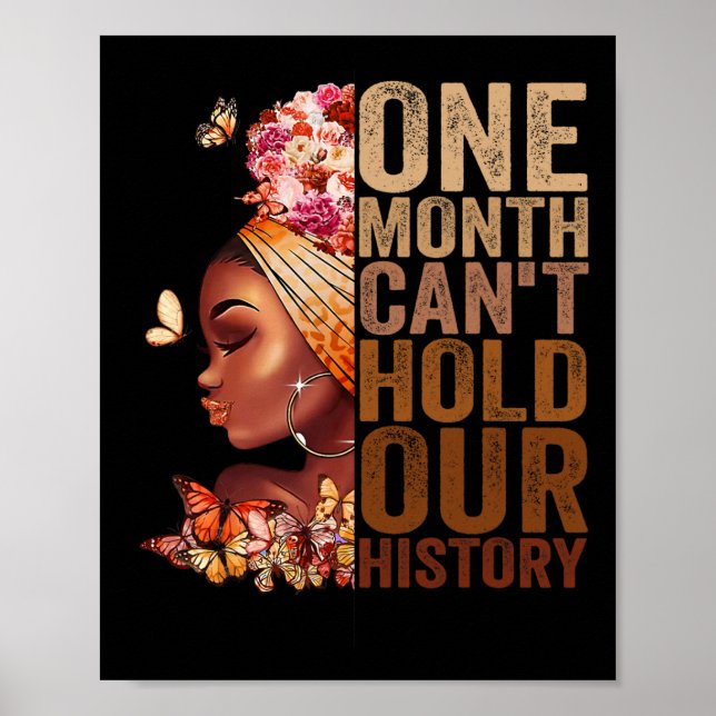 En månad kan inte hålla vår historia Melanin Afric Poster (Framsidan)