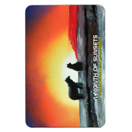 En månad med solnedgångar magnet