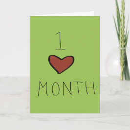 En månad på årsdagen kort