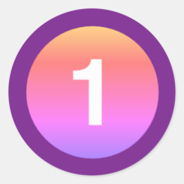 EN MÅNADERS GAMLA BABY INFANT STICKER ÅLDER 72MARK RUNT KLISTERMÄRKE