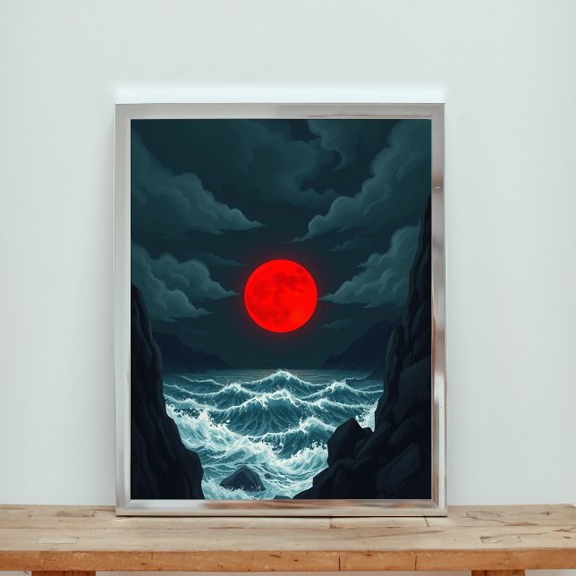 En månbelyst symfoni av naturens råa kraft poster (Skapare uppladdad)