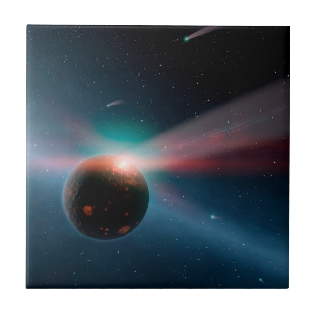 En mängd kometer i ETTA-korvi-systemet. Kakelplatta (Framsidan)