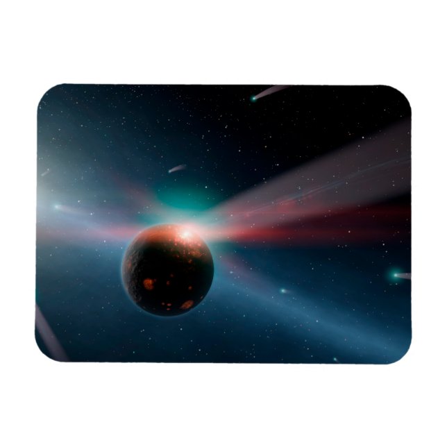 En mängd kometer i ETTA-korvi-systemet. Magnet (Horisontell)