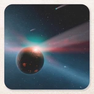 En mängd kometer i ETTA-korvi-systemet. Underlägg Papper Kvadrat