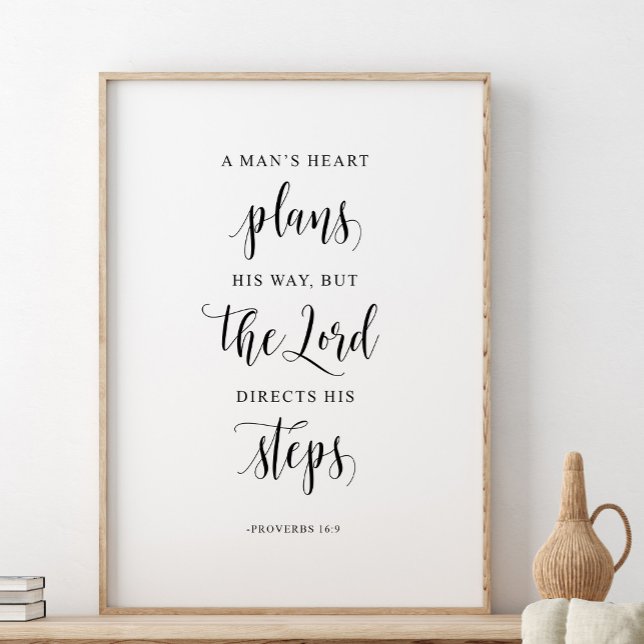 En mans hjärta planerar hans väg, Proverbs 16:9 Poster (Skapare uppladdad)