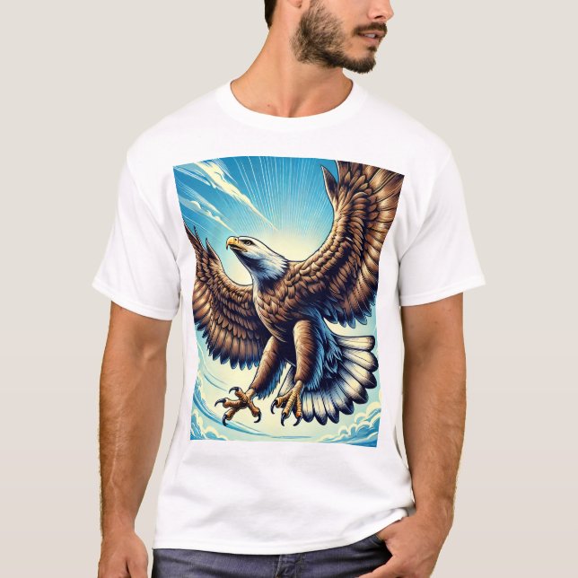 en mans t-shirt med bilden av en stark örn (Framsida)