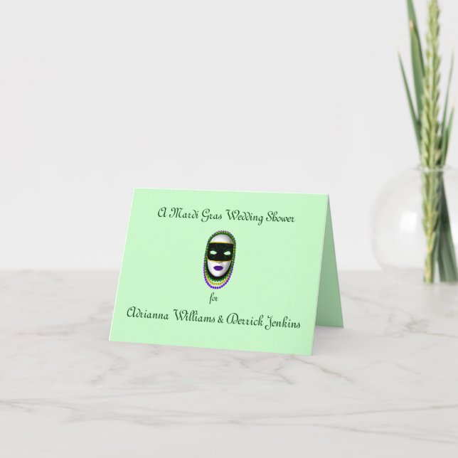 En Mardi Gras möhippa Inbjudan (Framsida)