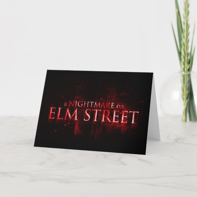 En mardröm på Elm Street | Blodig text Kort (Framsida)
