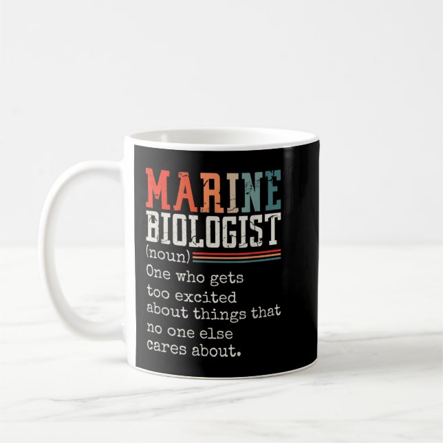 En marin biolog (Noun) som blir alltför exciterad Kaffemugg (Vänster)