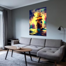 En märklig frakt på havet | AI Art Poster