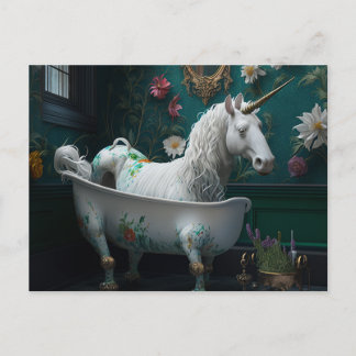 En märklig syn i Bathroom Unicorn Vykort