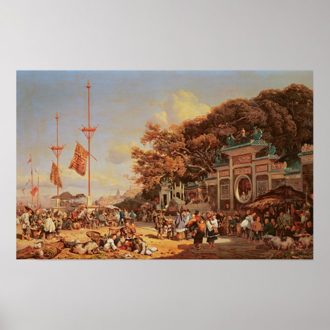 En marknad i Macao Poster (Framsidan)