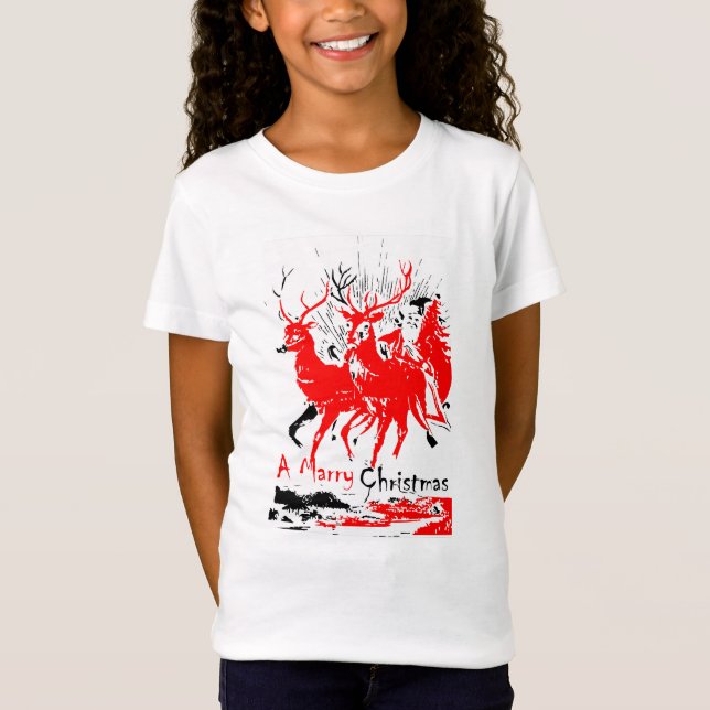 En Marry Chritsmas Tshirt för barn söt T Shirt (Framsida)