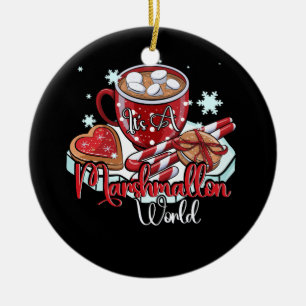 En Marshmallow World God jul Hett Cocoa Julgransprydnad Keramik