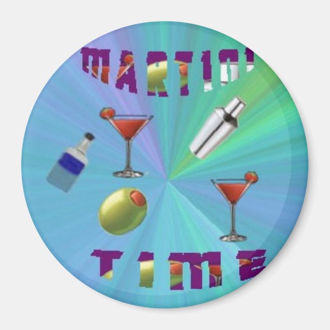 En martinisk nattmagnet/underlägg magnet (Framsidan)
