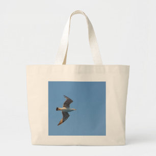 En mås under flykt på Totebag Jumbo Tygkasse