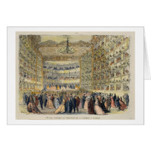 En maskerad boll på den Fenice theatren, Venedig, Hälsningskort