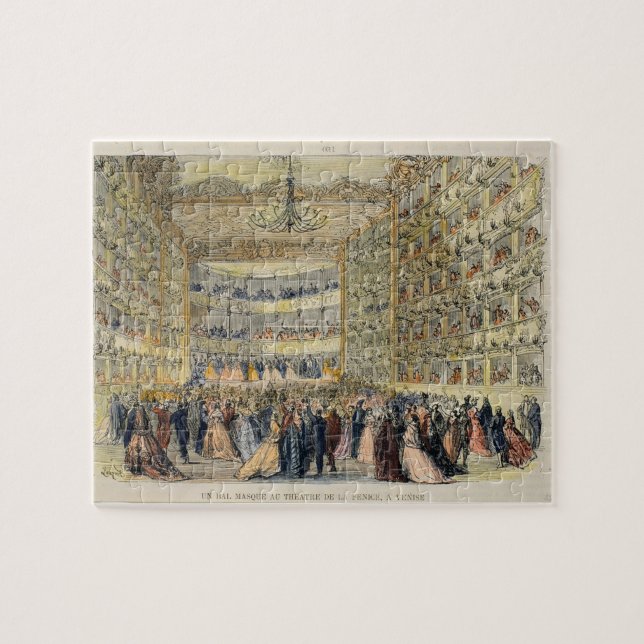 En maskerad boll på den Fenice theatren, Venedig, Pussel (Horisontell)