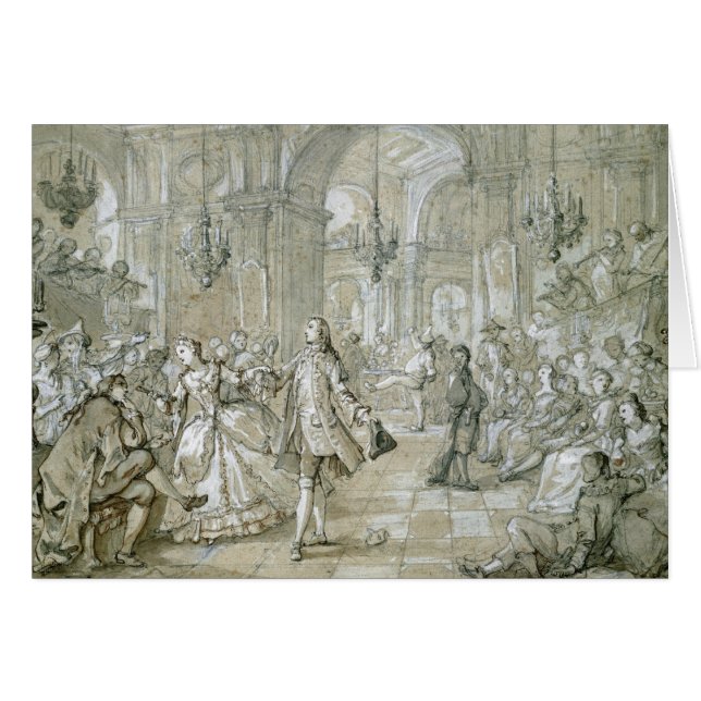 En maskeradboll hälsningskort (Framsidan Horizontal)