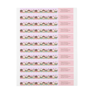 En massa cupcakes adressetiketter etikettband