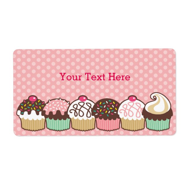En massa Cupcakes Bokmärken Etiketter Fraktsedel (Framsidan)