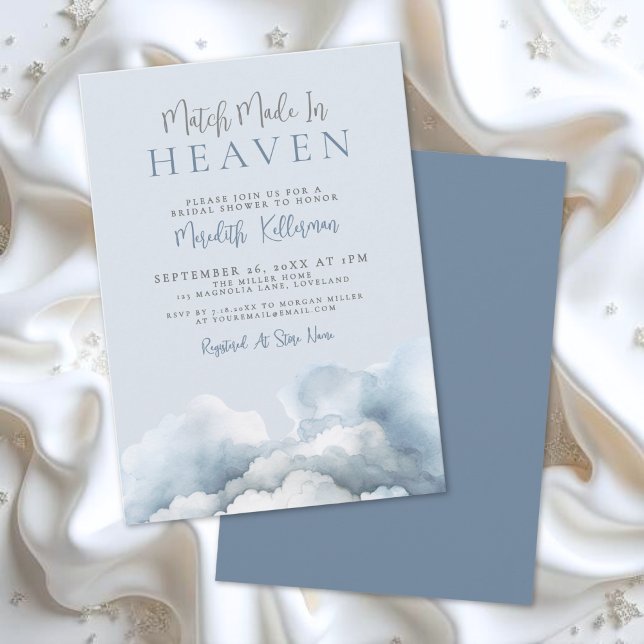 En match gjord i himlen - bröllopsdusch inbjudningar (A Match Made In Heaven Bridal Shower Invitation)