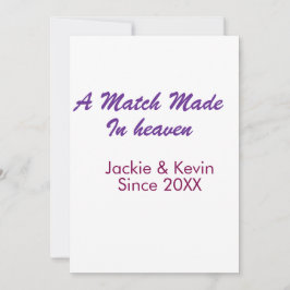 En match gjord i himlen lila mauve sedan år nam inbjudningar