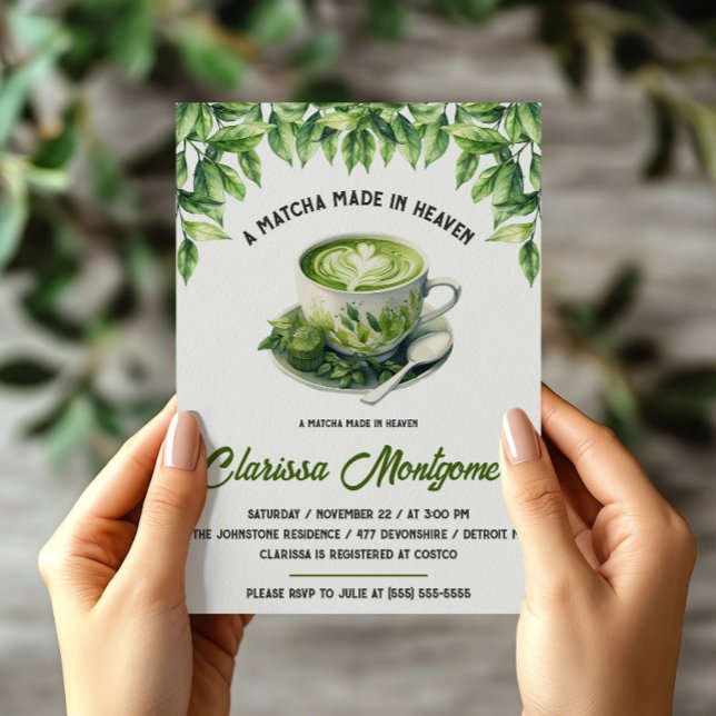 En Matcha Gjord i Himlen Bröllopsdusch Inbjudningar (Skapare uppladdad)